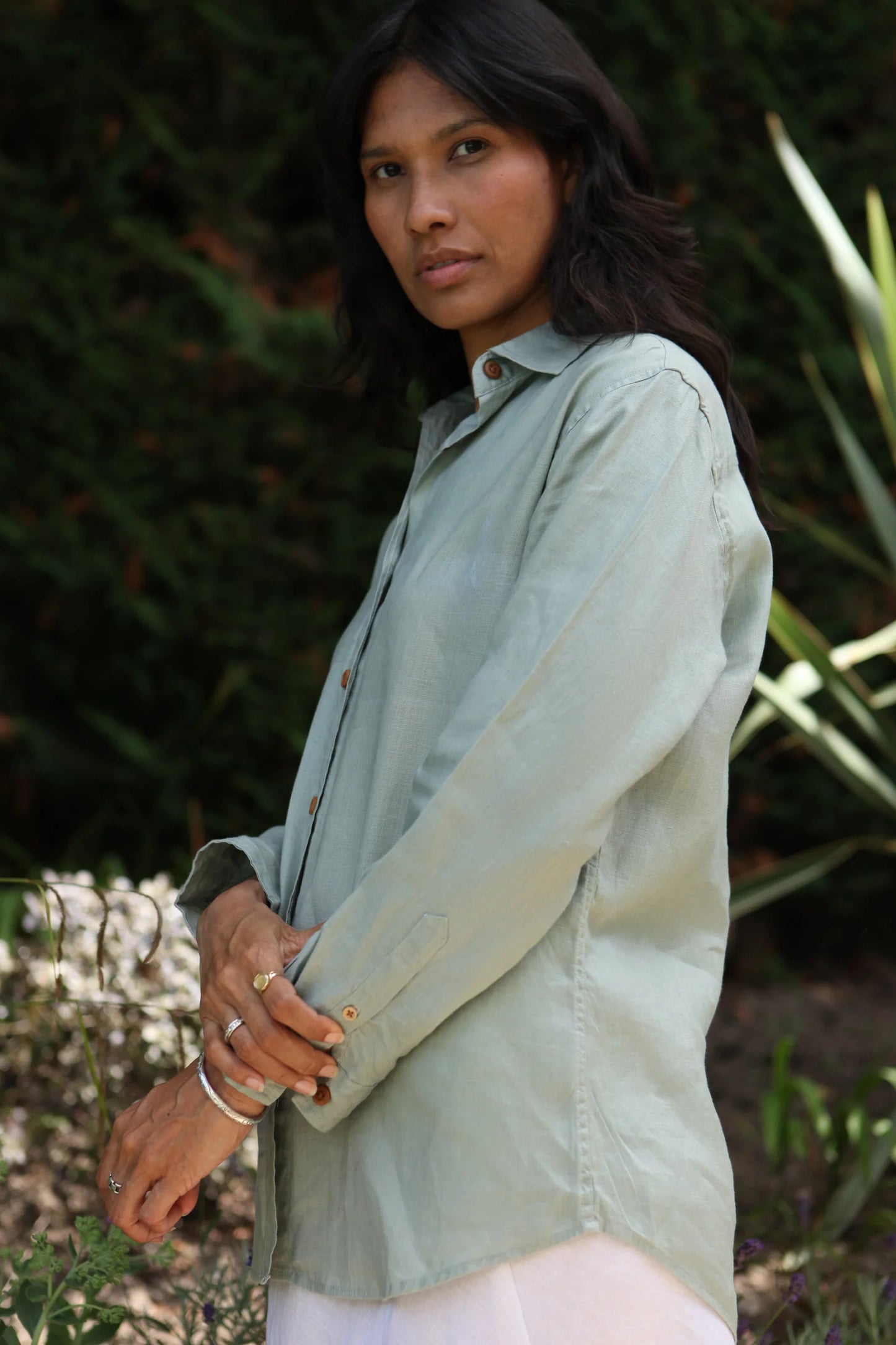 Freddie Olive Green Shirt 100% Linen