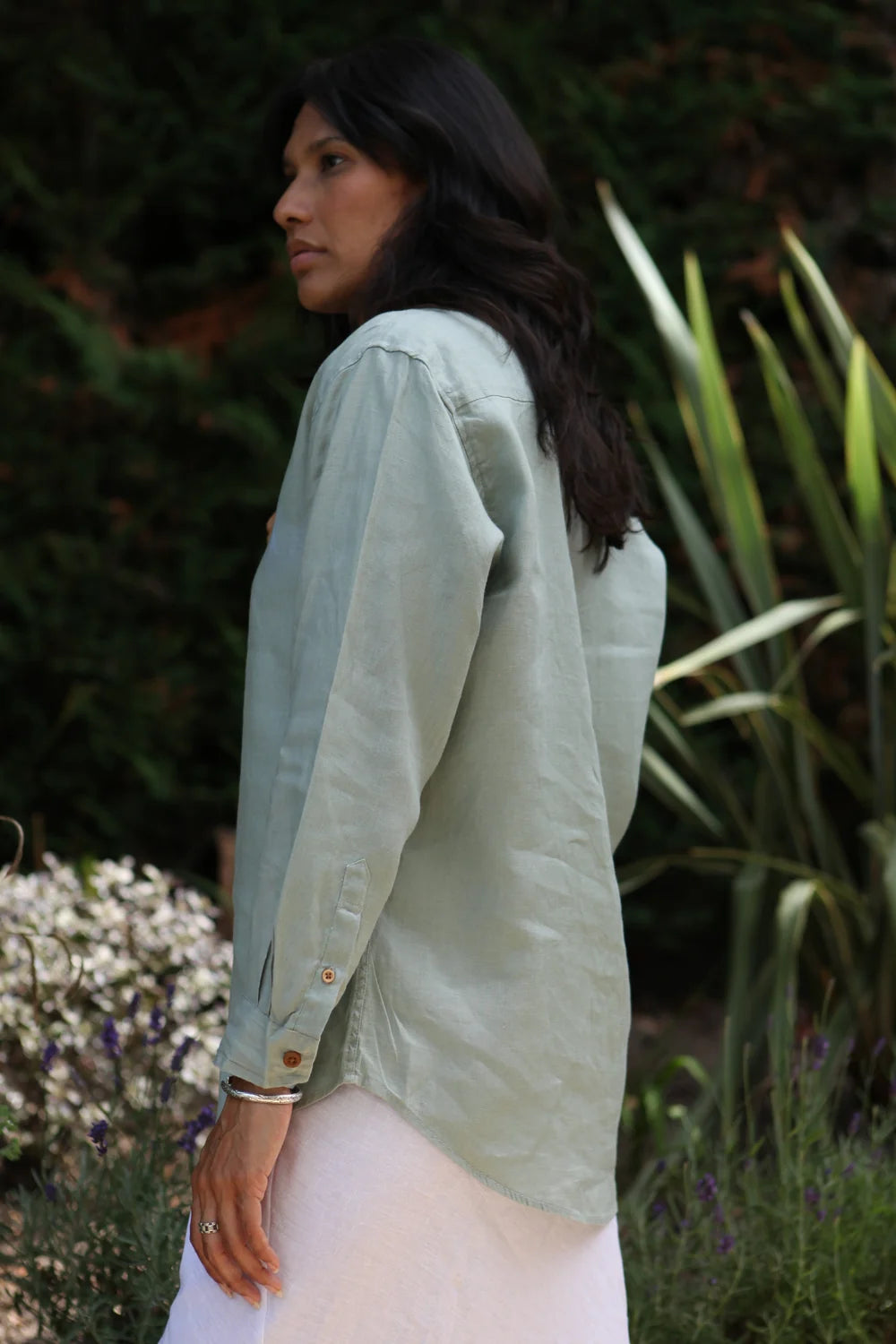 Freddie Olive Green Shirt 100% Linen