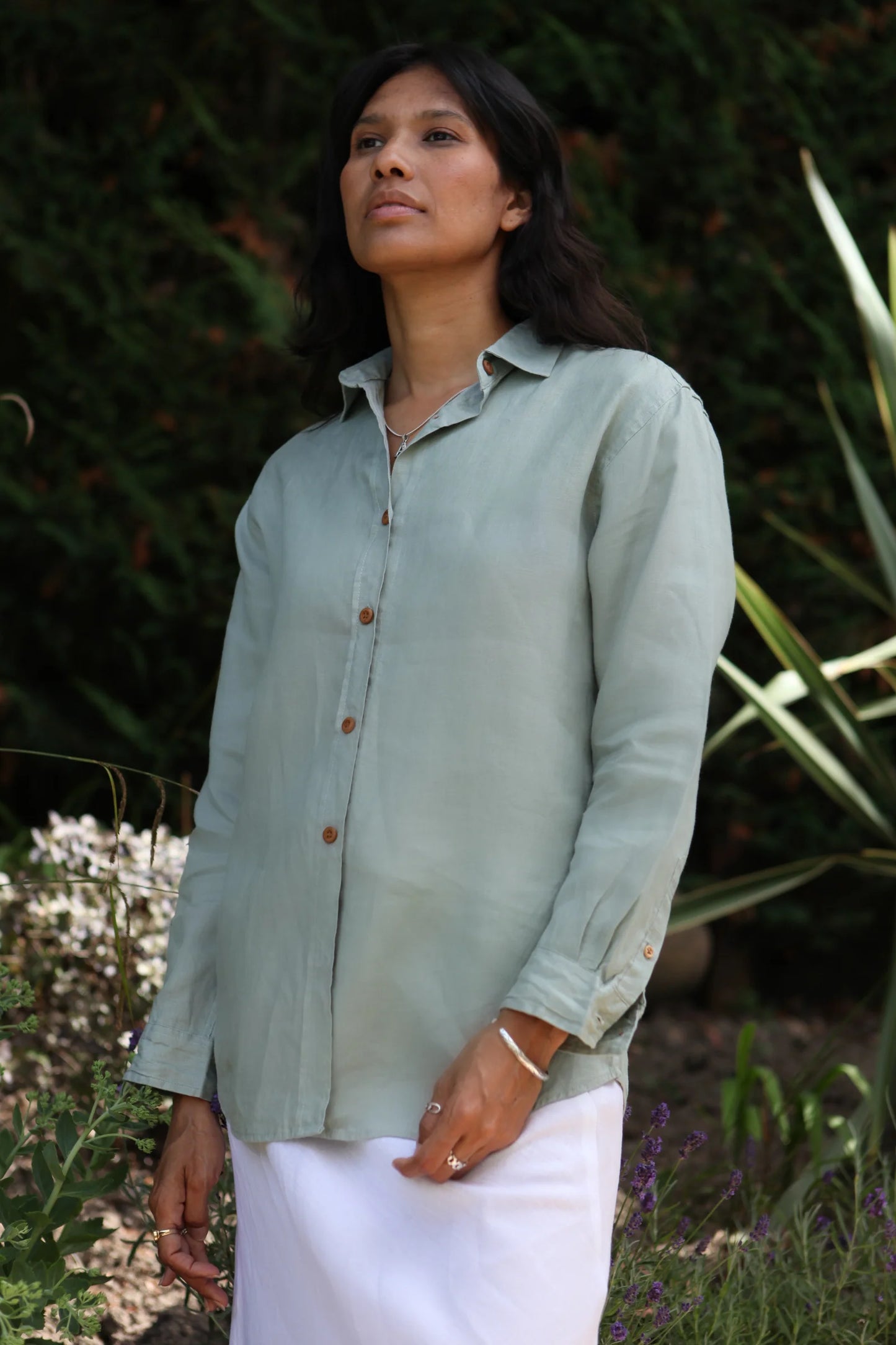 Freddie Olive Green Shirt 100% Linen
