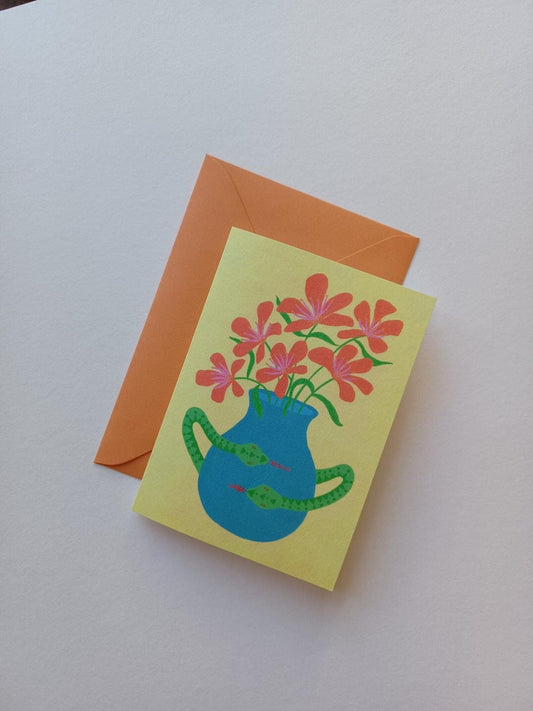 Hattie Gordon Card - Snake Vase