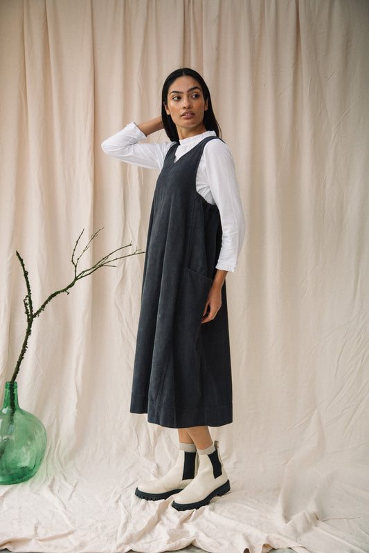 Beaumont Organic - Nandina Organic Cotton Dress - Charcoal