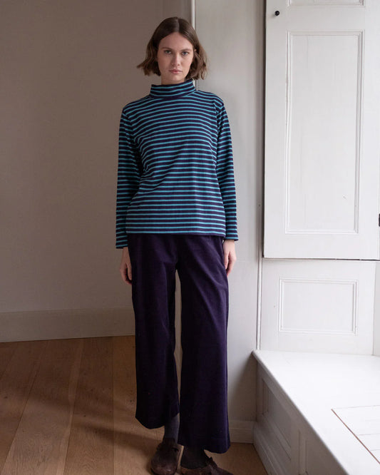 Jonie Navy & Blue Striped T-Shirt