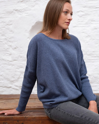 Hazel Relaxed Fit Jumper - Med Blue