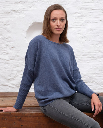 Hazel Relaxed Fit Jumper - Med Blue