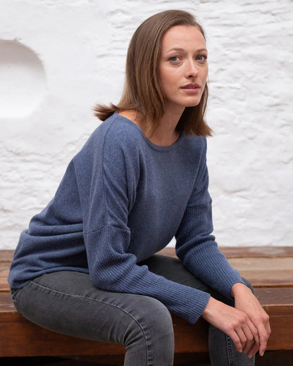 Hazel Relaxed Fit Jumper - Med Blue