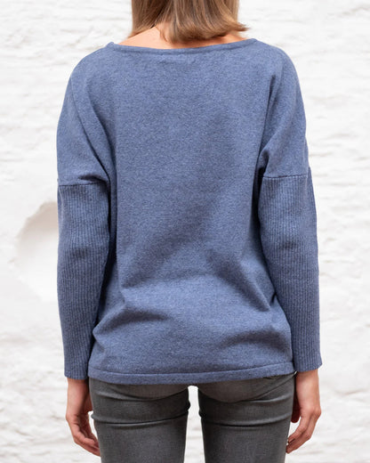 Hazel Relaxed Fit Jumper - Med Blue