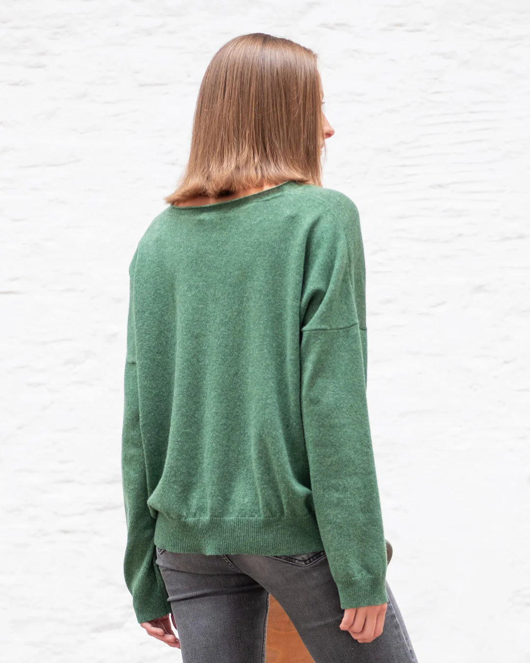 Joe V Neck Jumper - Green