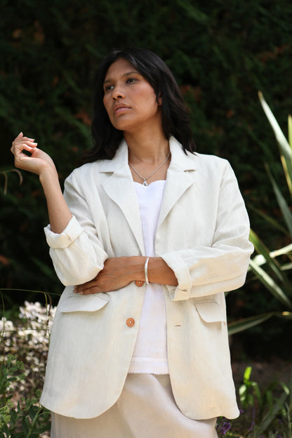 Ollie Jacket Natural 100% Linen