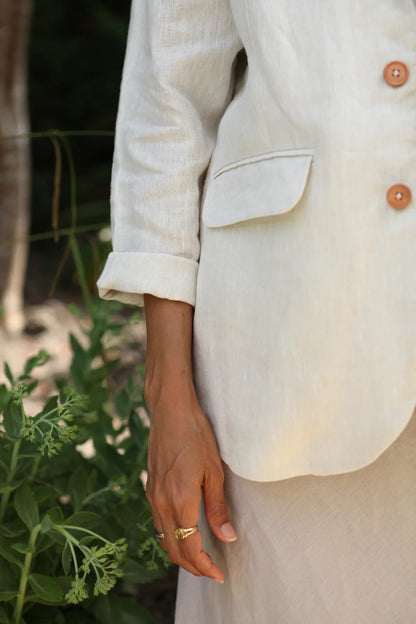 Ollie Jacket Natural 100% Linen