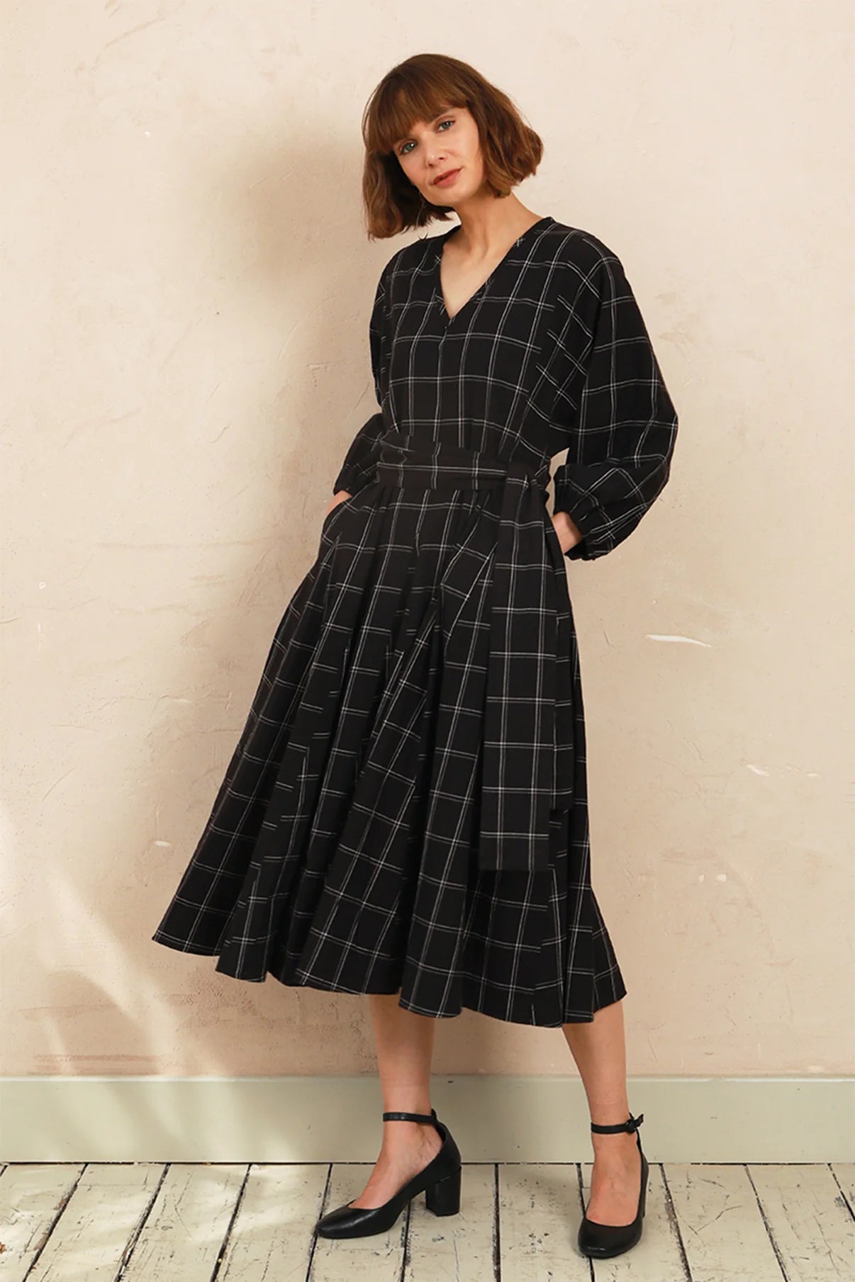 Penny Dress - Black & White Check