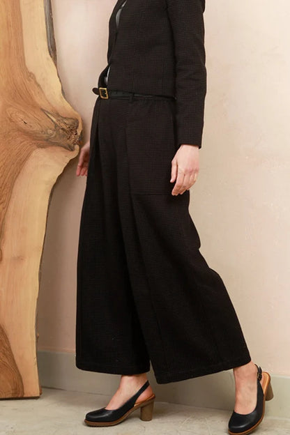 Sarah Trousers - Black & Brown Jacquard