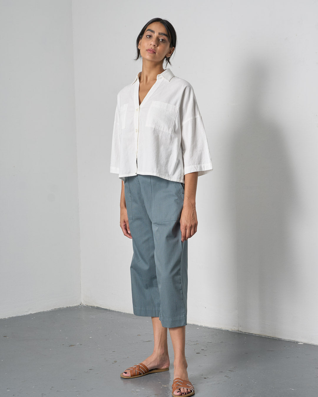 Anna Culottes - Striped Slate