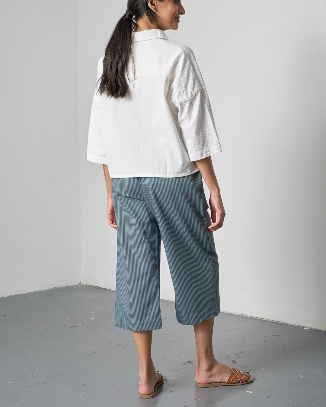 Anna Culottes - Striped Slate