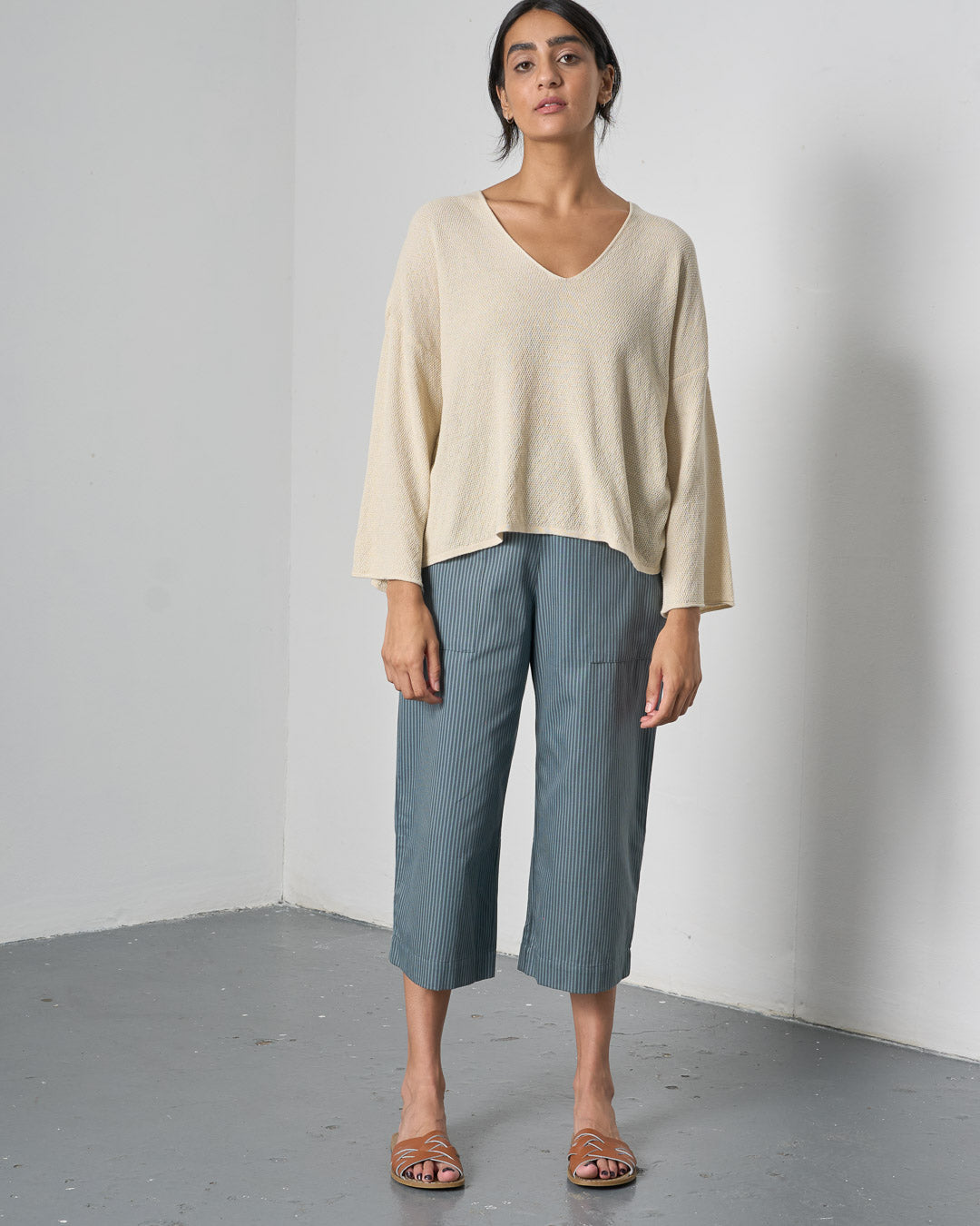 Anna Culottes - Striped Slate