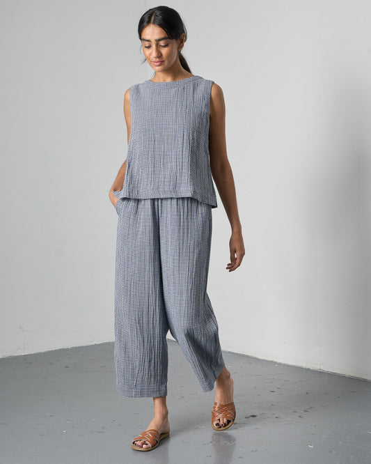 Clara Trousers - Navy Check