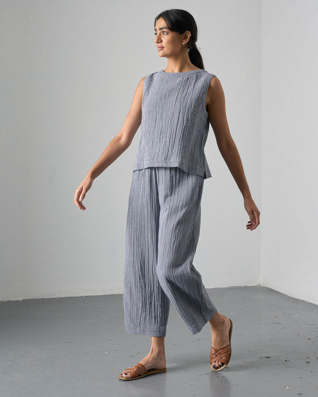 Clara Trousers - Navy Check