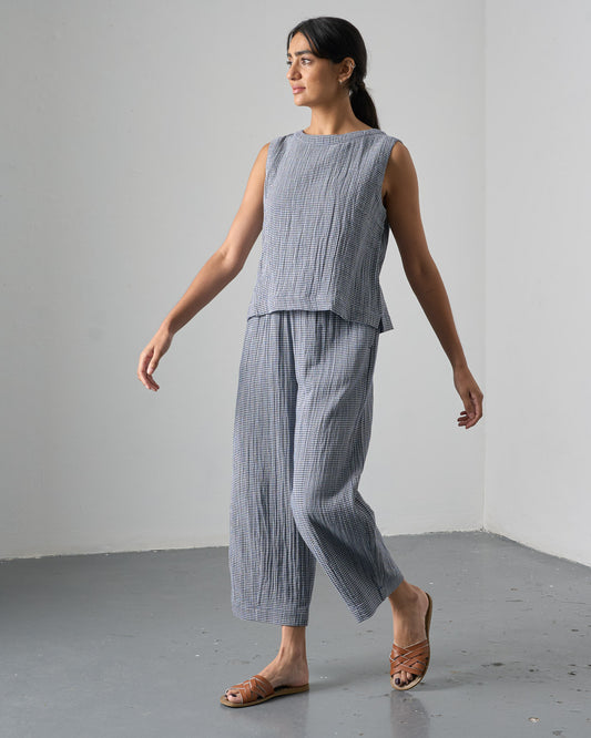 Clara Trousers - Navy Check