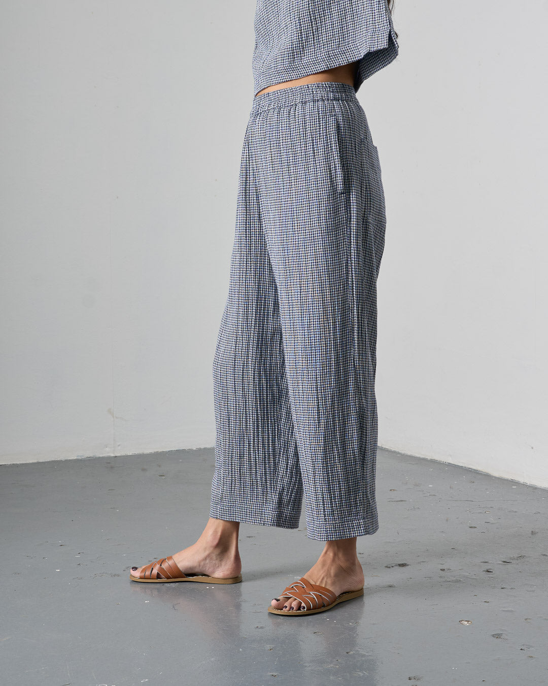 Clara Trousers - Navy Check