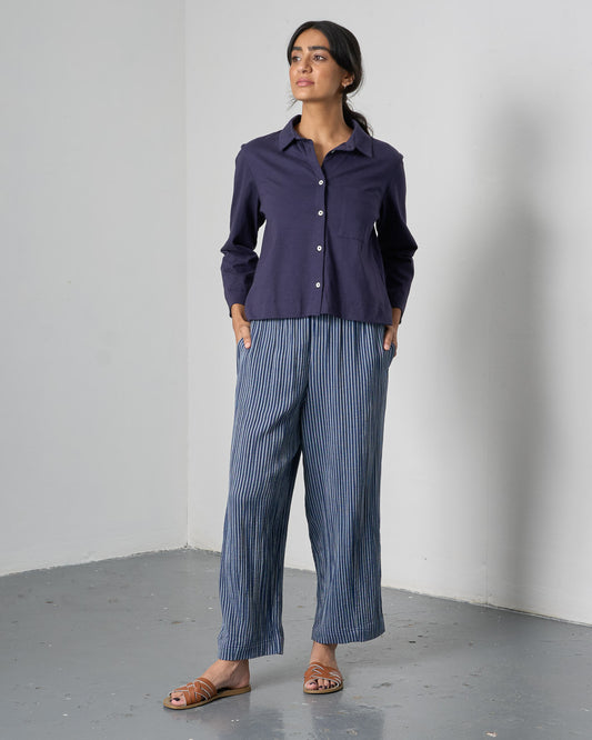 Clara Trousers - Navy Stripe