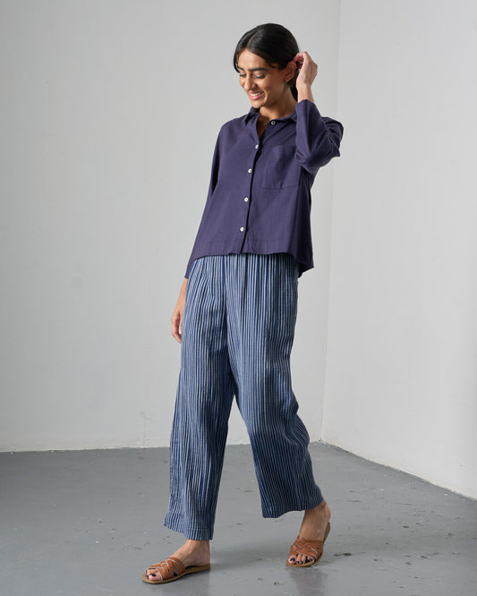 Clara Trousers - Navy Stripe