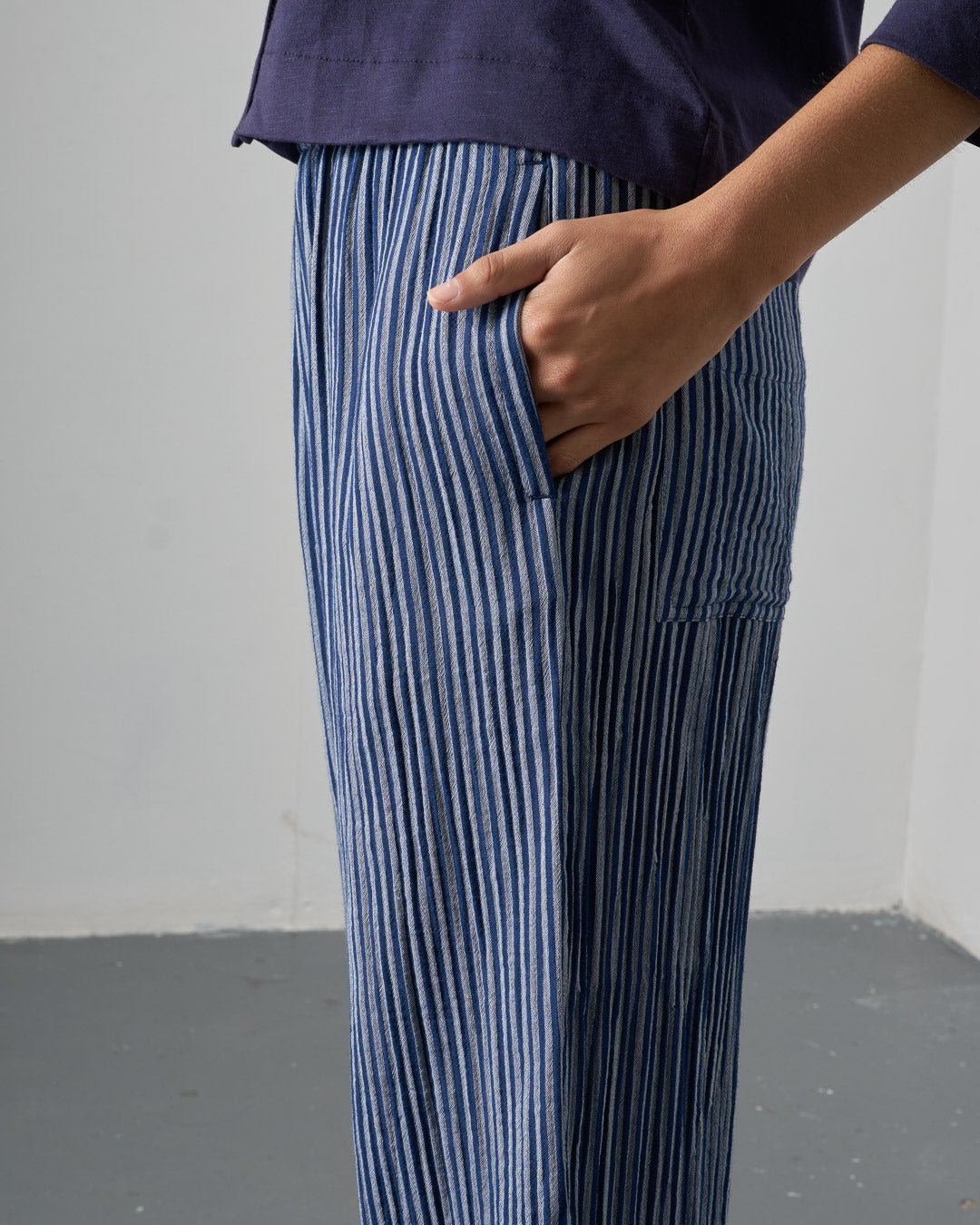 Clara Trousers - Navy Stripe