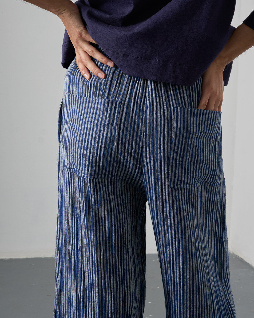 Clara Trousers - Navy Stripe