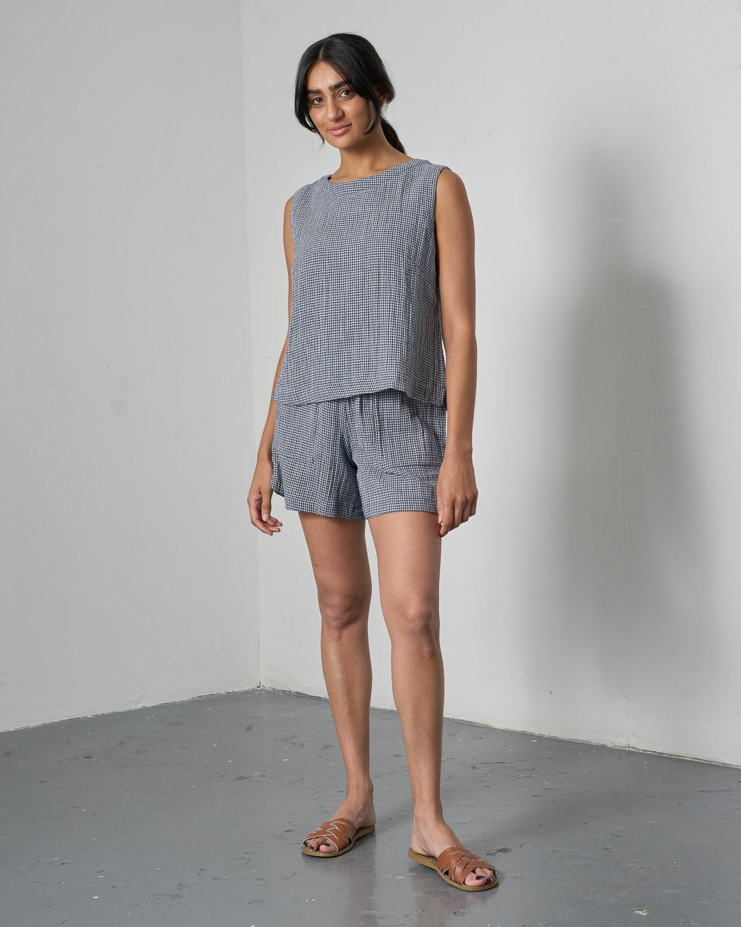 Petra Shorts - Navy Check