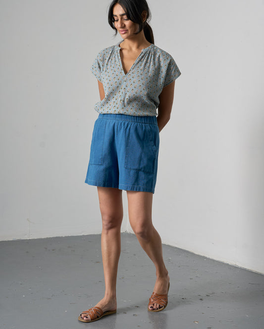 Petra Shorts - Textured Denim