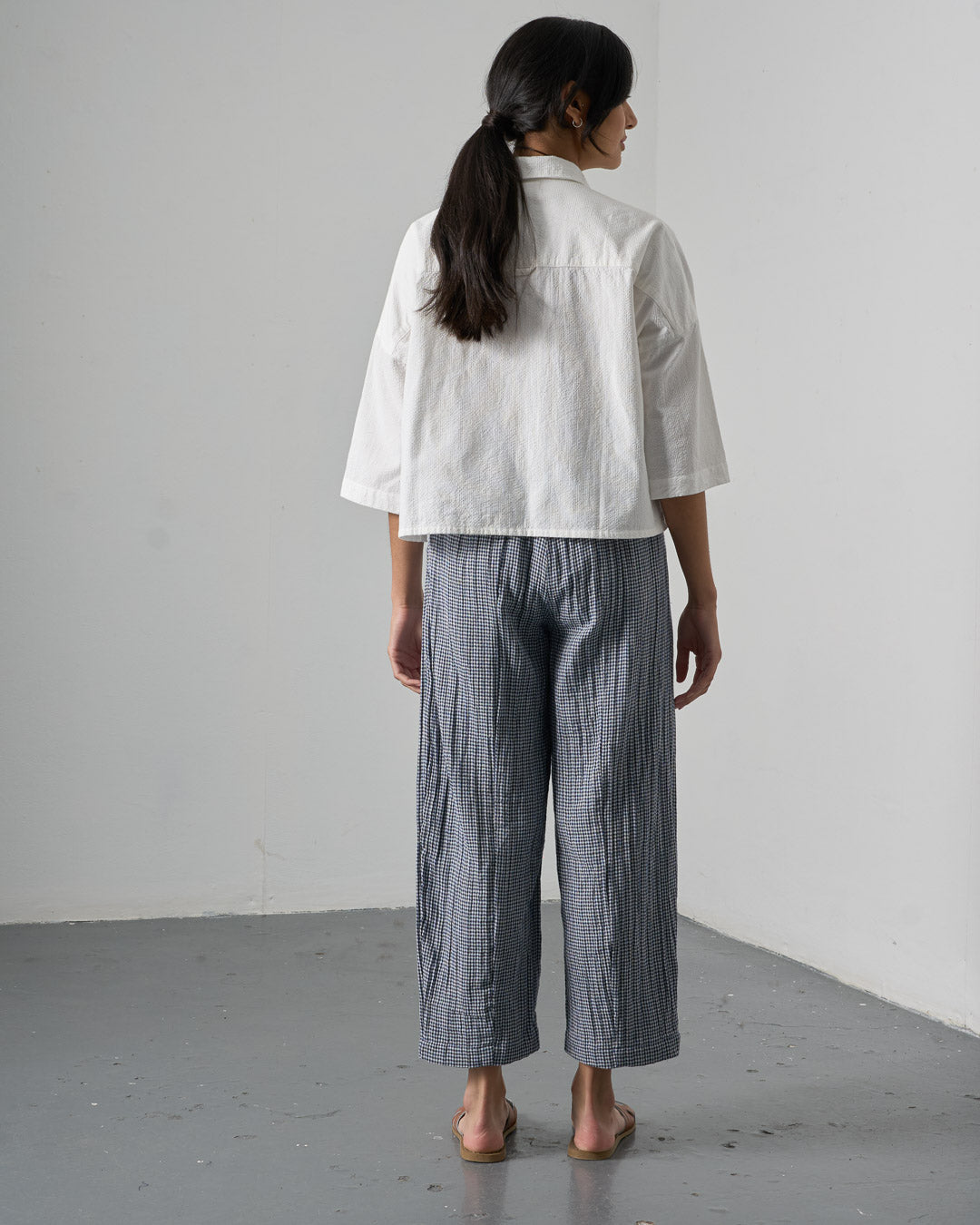 Ava Blouse - White Stripe