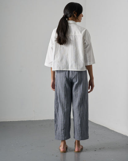 Ava Blouse - White Stripe
