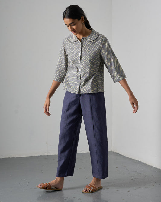 Lorren Trousers - Navy Linen