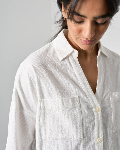 Ava Blouse - White Stripe