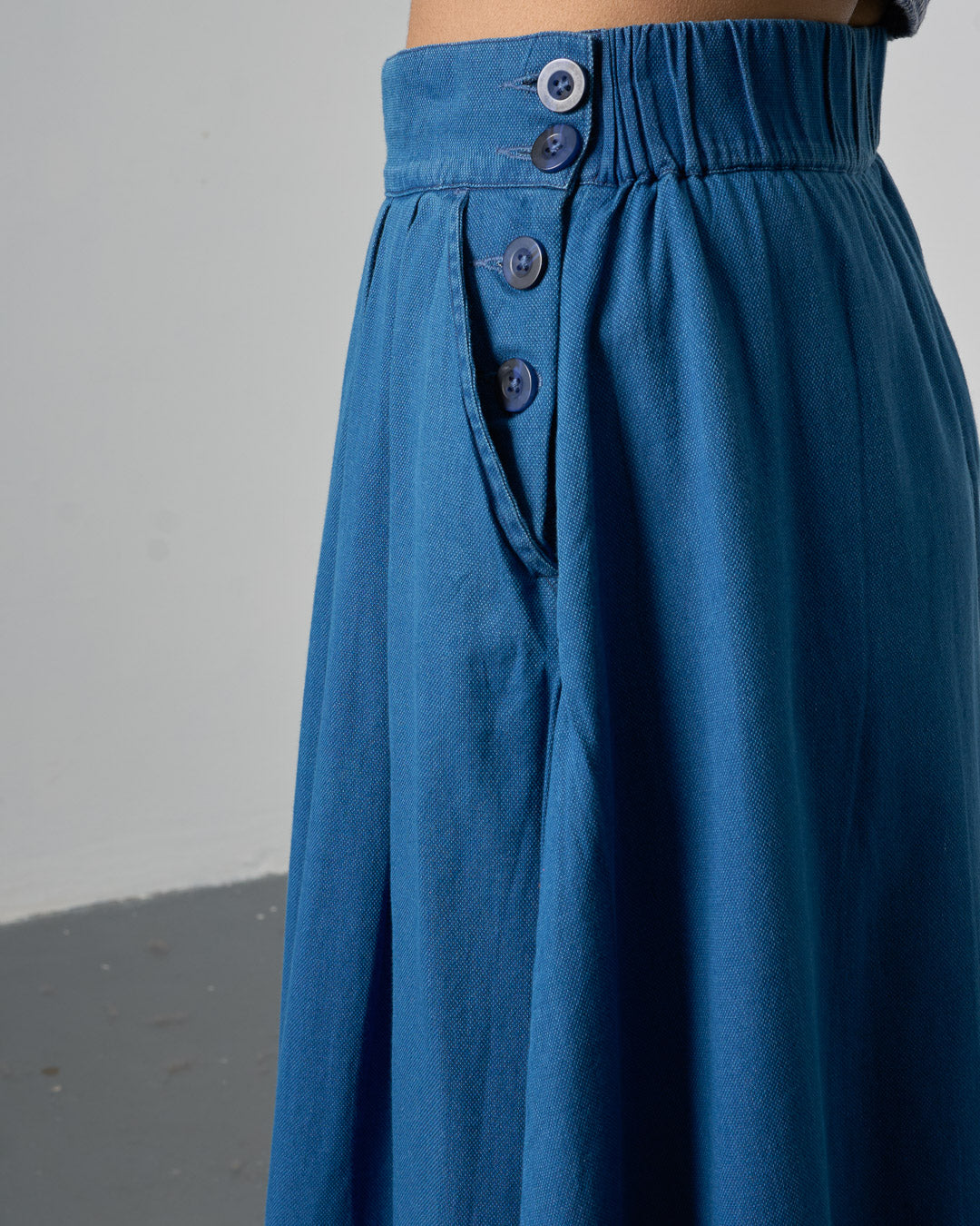 Wander Midi Skirt - Textured Denim