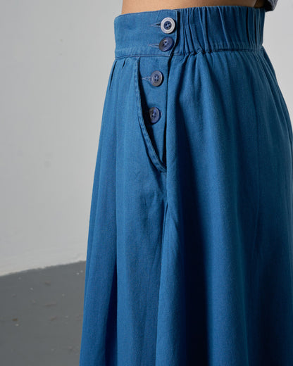 Wander Midi Skirt - Textured Denim