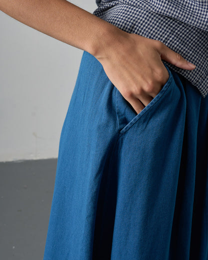 Wander Midi Skirt - Textured Denim