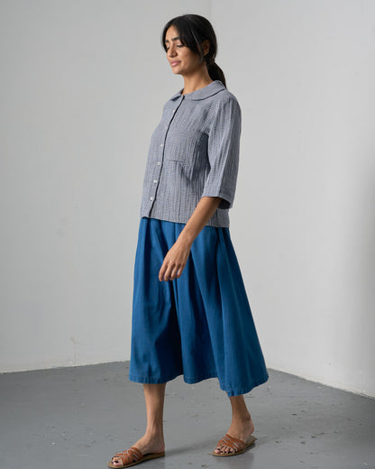 Wander Midi Skirt - Textured Denim