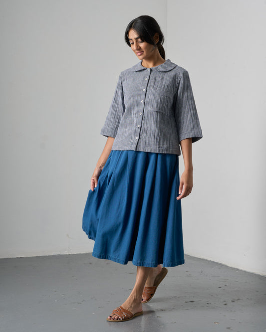Wander Midi Skirt - Textured Denim