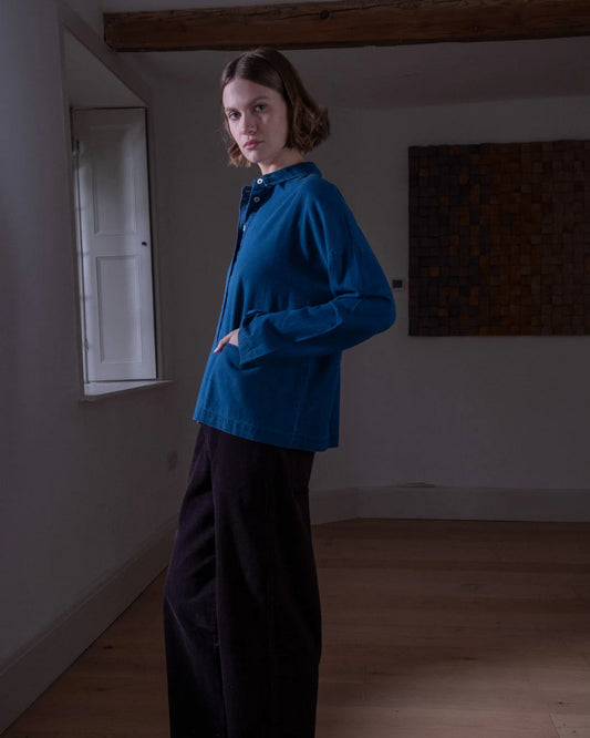 Anya Relaxed Blouse Textured Denim