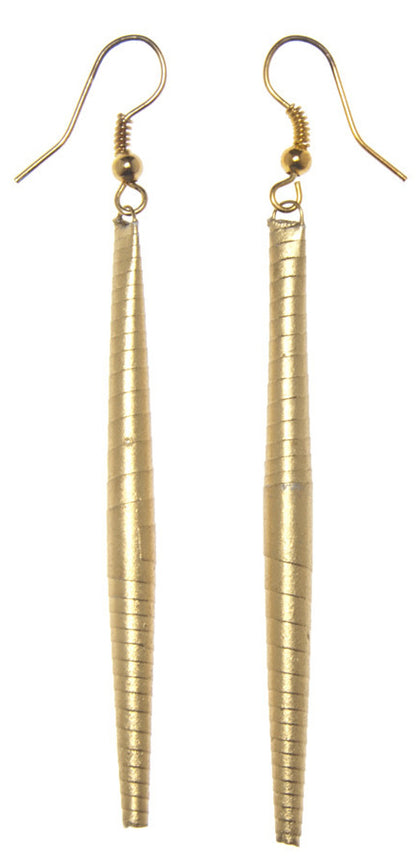 Waste Paper Bead Earring - Gold