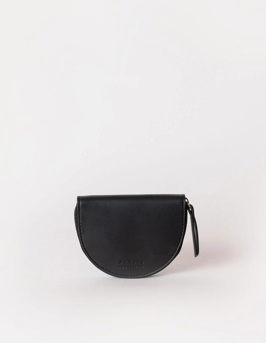 Vegan black leather coin and card purse with zip. By O My Bag. Now available at The FAIR Shop in Brighton, UK.