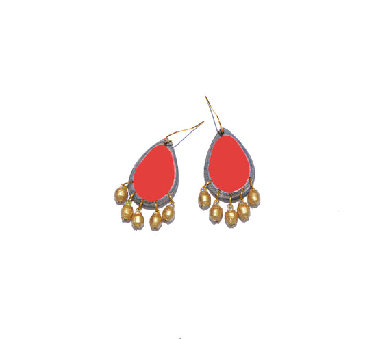 Aloe Waste Paper Earrings - Red