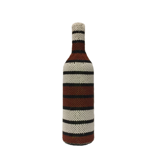 Beaded Bottle Brown Stripes