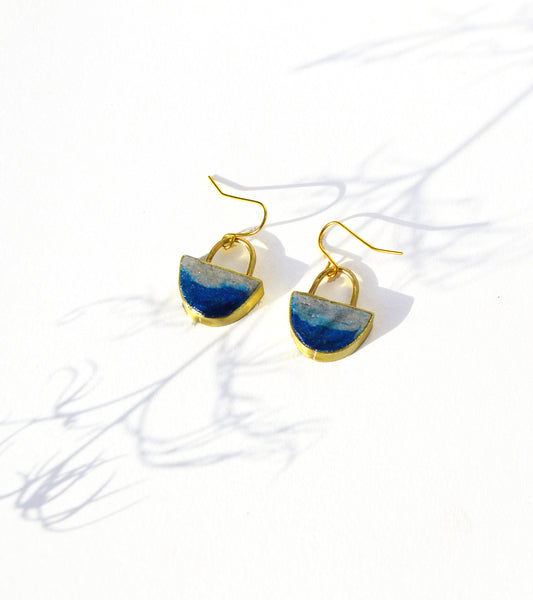 Crescent Waste Paper Earrings - Two Tone