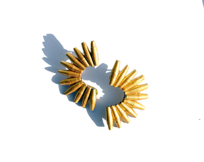 Quazi - Fan Waste Paper Earrings - Gold