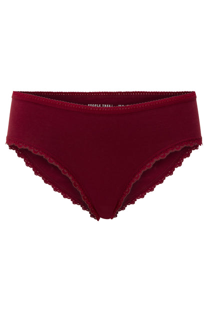 Organic Lace  Hipsters - Burgundy