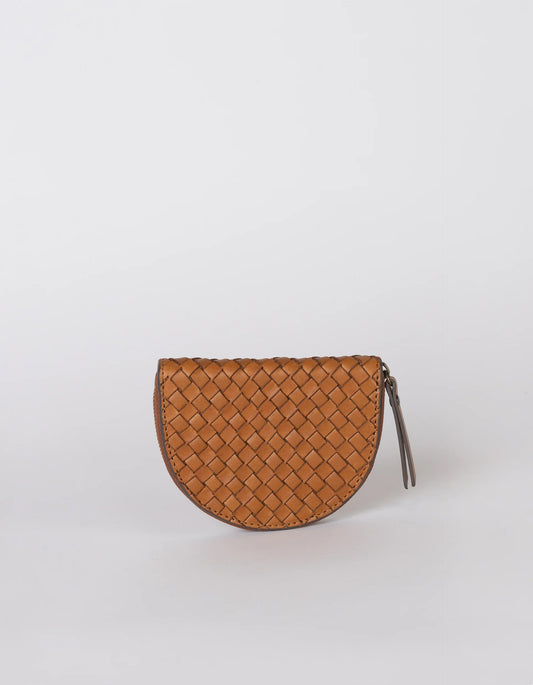 Laura Coin Purse in Cognac Woven