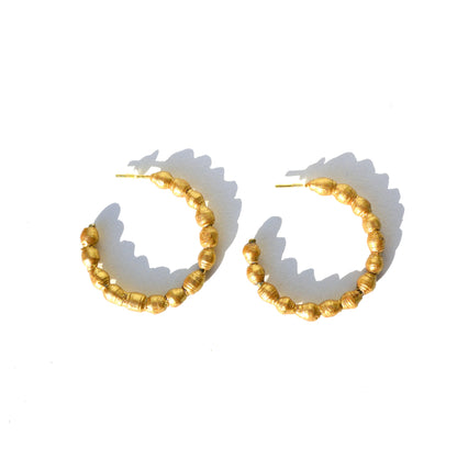 Waste Paper Sol Hoops - Gold, Blue & Green