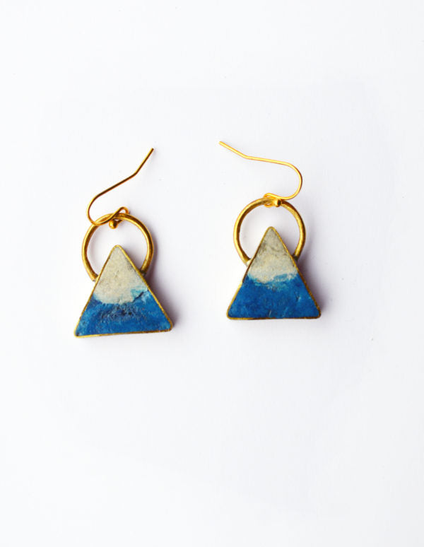 Quazi - Triangle Two Tone Earrings