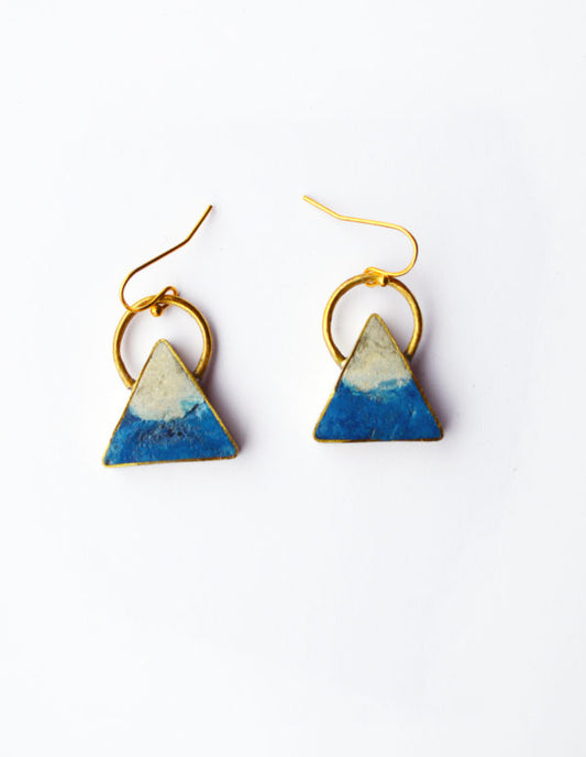 Quazi - Triangle Two Tone Earrings